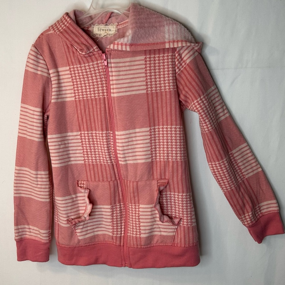 Btween Girl’s Cream Pink Unicorn Hoodie Sweatshirt Youth SZ 10